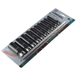 Sheffield Drive Metric Deep Socket Set Dual Action