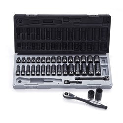 Sheffield Drive Metric Standard & Deep Socket Set Dual Action