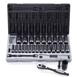 Sheffield Drive Metric Deep Socket Set Dual Action