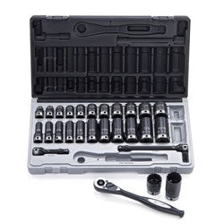 Sheffield Drive Imperial Standard & Deep Socket Set Dual Action