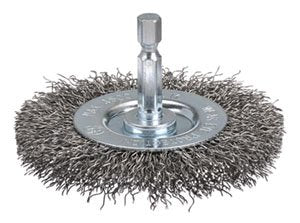Bordo Steel Crimp Wire Wheel Brush With Hex Shank