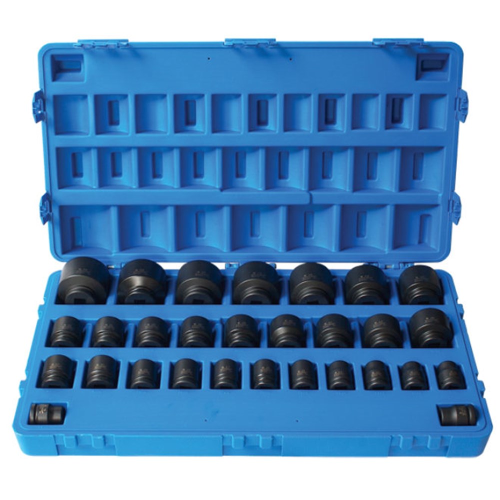 Sheffield 3/4" Drive 6-POINT METRIC STANDARD SOCKET SET - 29 Pieces 3/4 Drive 6-Point Metric Standard Socket Set