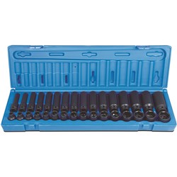 Sheffield Drive Metric Standard & Deep Socket Set