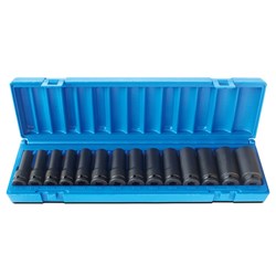 Sheffield Drive Metric Deep Socket Set