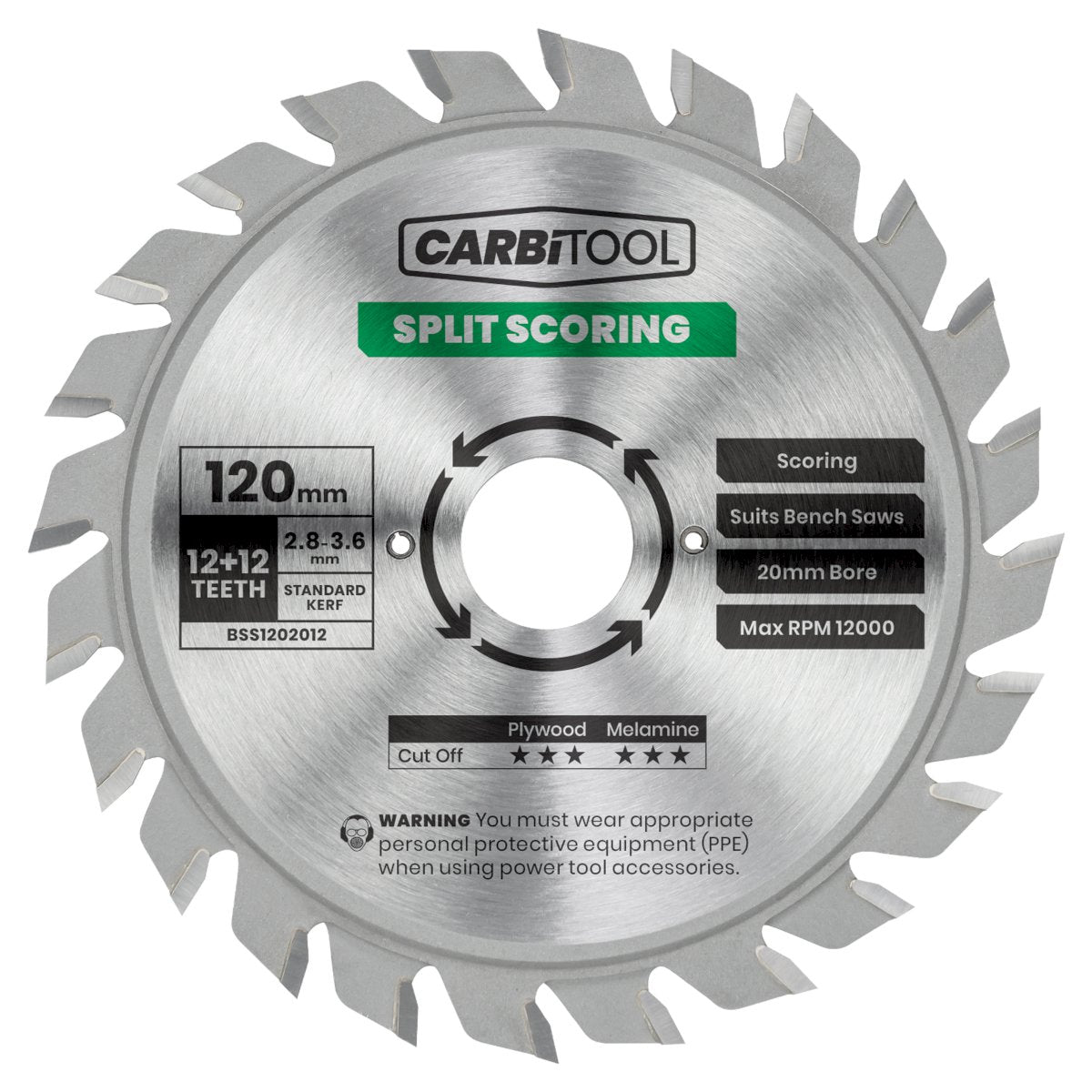 120 mm x 24T 22mm Bore Split Scoring Saw Blade