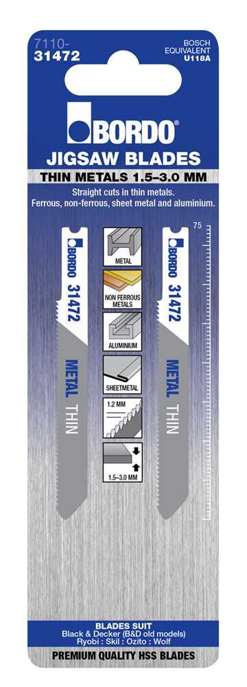 Bordo Thin Straight Cut Universal Jigsaw Blade
