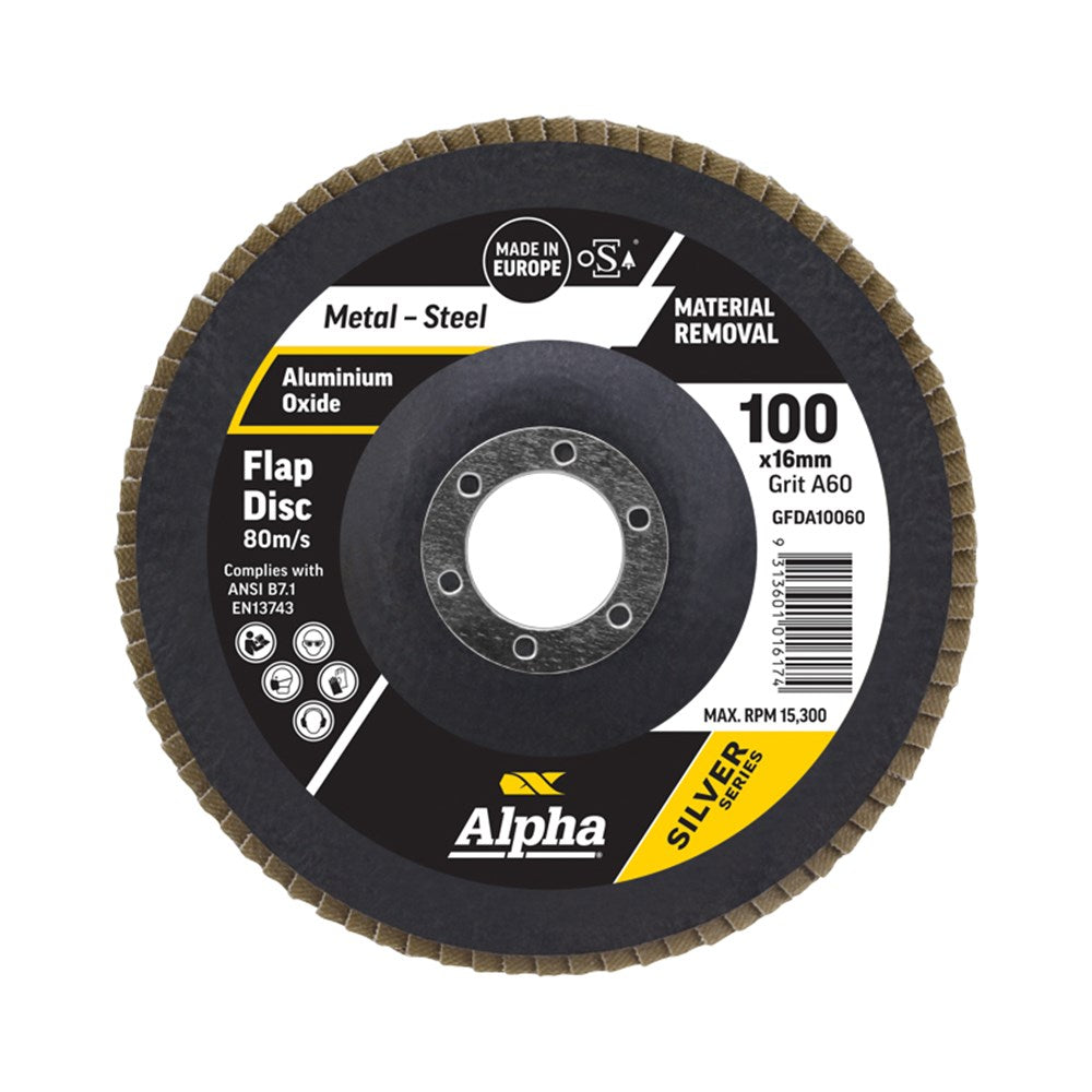 Sheffield Flap Disc A60 Grit Alox Silver Series