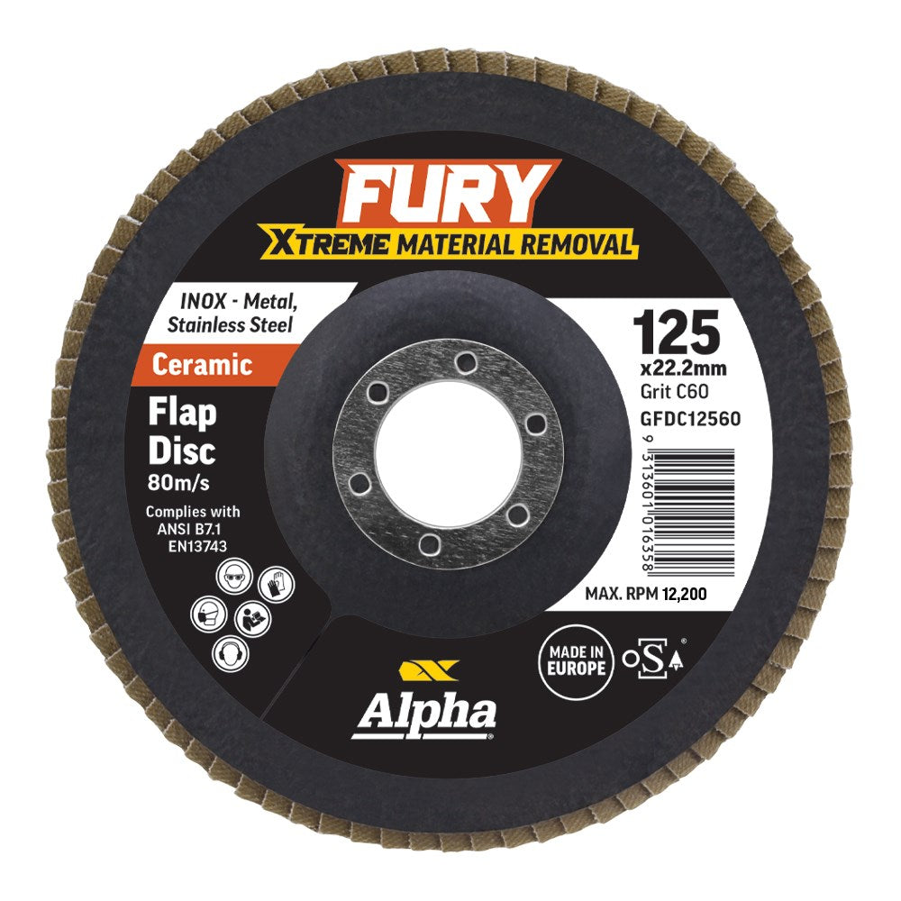 Sheffield Fury Ceramic Flap Disc C60 Grit