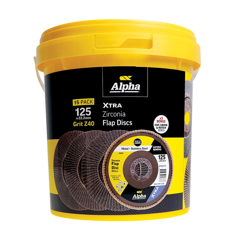 Sheffield Flap Disc Z40 Grit Zirconia Xtra Bonus GCGGS12535
