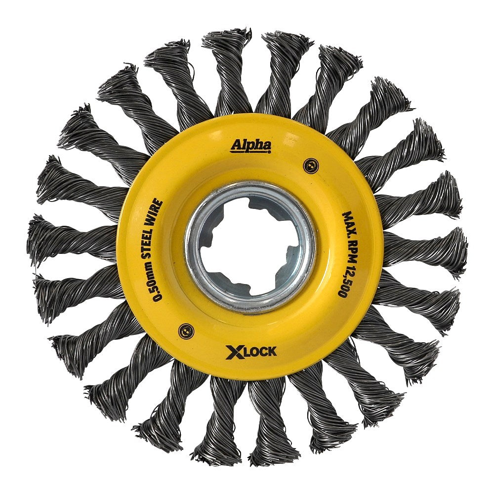 Sheffield Alpha Wheel Brush X-Lock Steel Wire Knotted