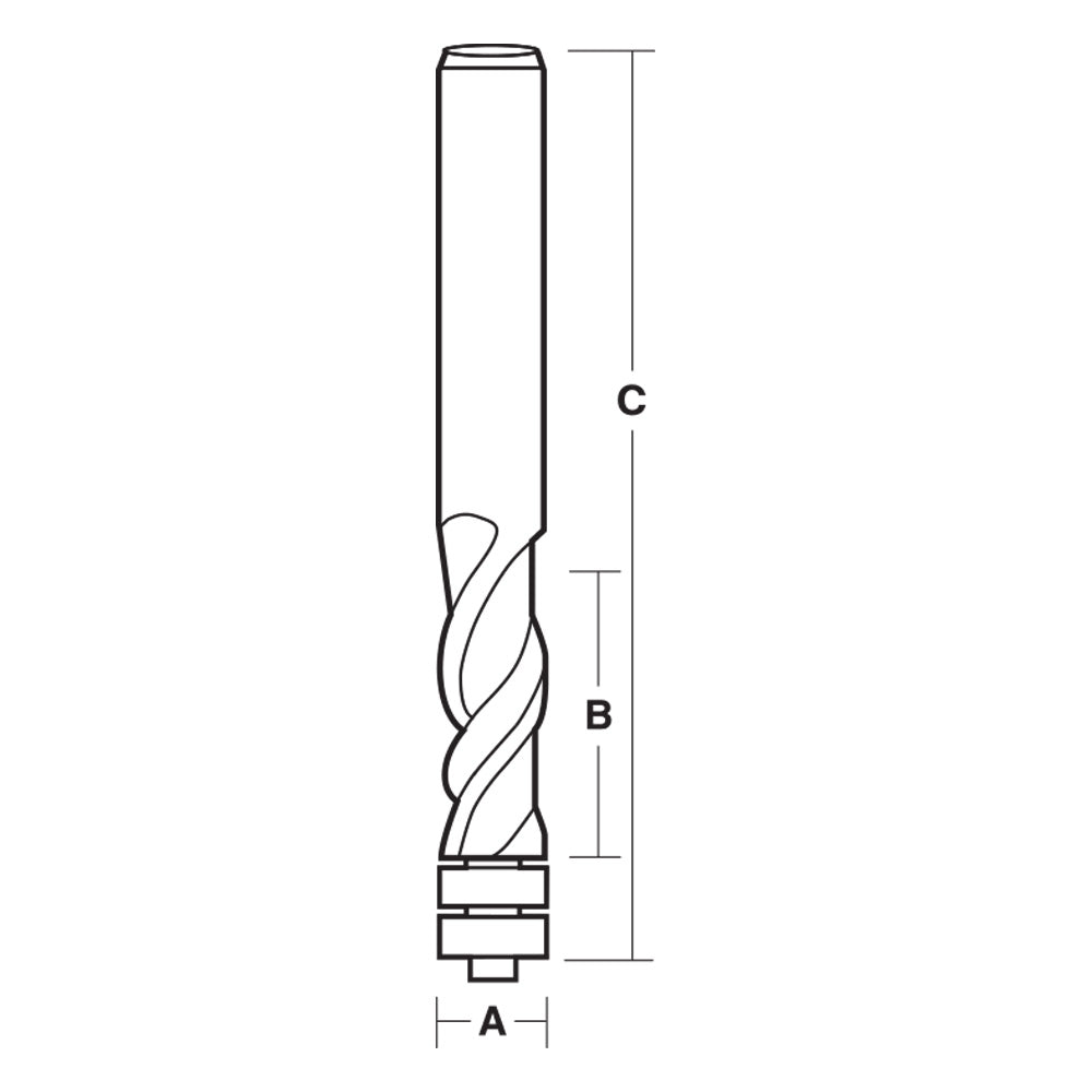 Spiral Flute Bit with Bearing Down Cut Solid Carbide | CARBiTOOL