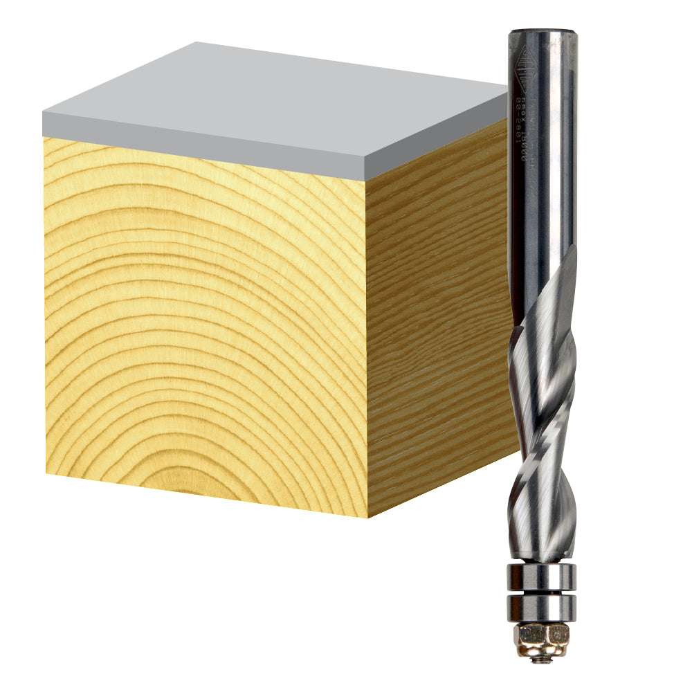 Spiral Flute Bit with Bearing Down Cut Solid Carbide | CARBiTOOL