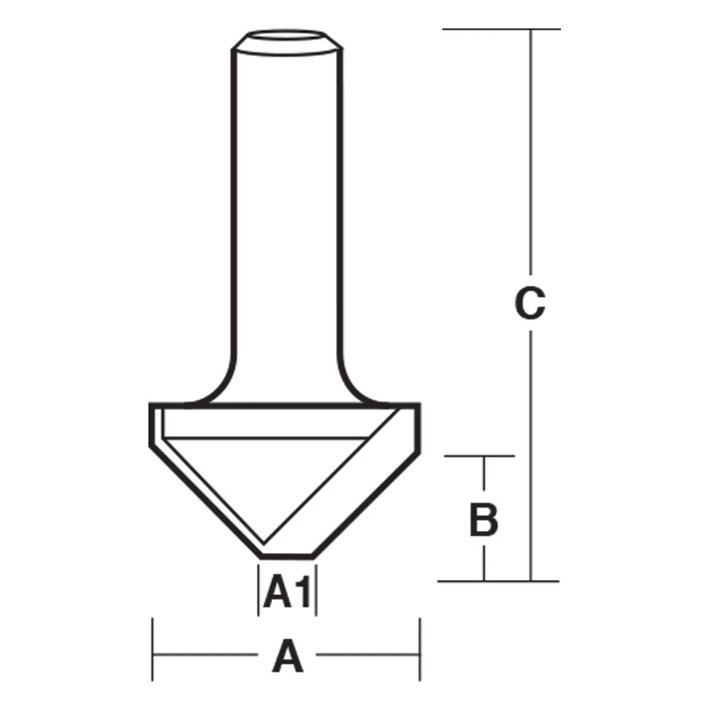 90° Vee Groove Bit with Flat | CARBiTOOL