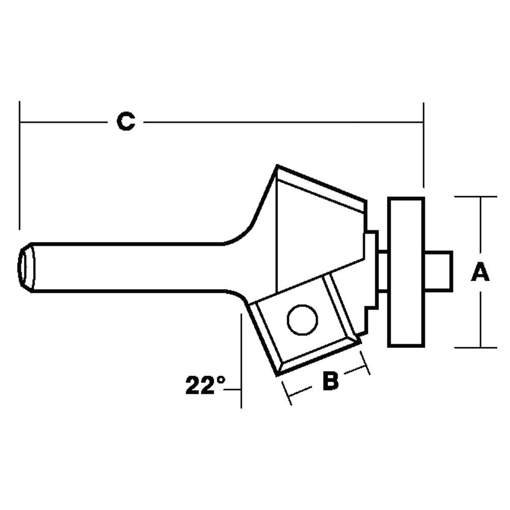 Replaceable Insert Bevel Trimming Bit 22° | CARBiTOOL