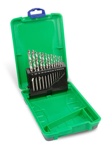 Set di punte HSS con finitura lucida, misure imperiali: Alzate da 1/16" - 1/4" x 1/64" | 13pz