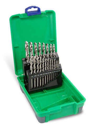 Set di punte HSS con finitura lucida, misure imperiali: Alzate da 1/16" - 3/8" x 1/64" | 21pz