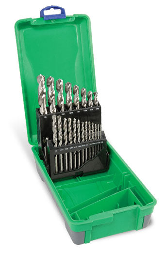 Set di punte HSS con finitura lucida, imperiale: 1/16" - 1/2" | 21 pezzi a 2 livelli