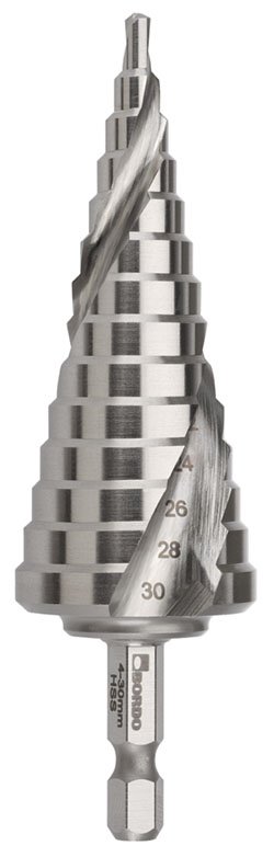 Spiral Flute Hex Shank M2-HSS Step Drill | Bordo