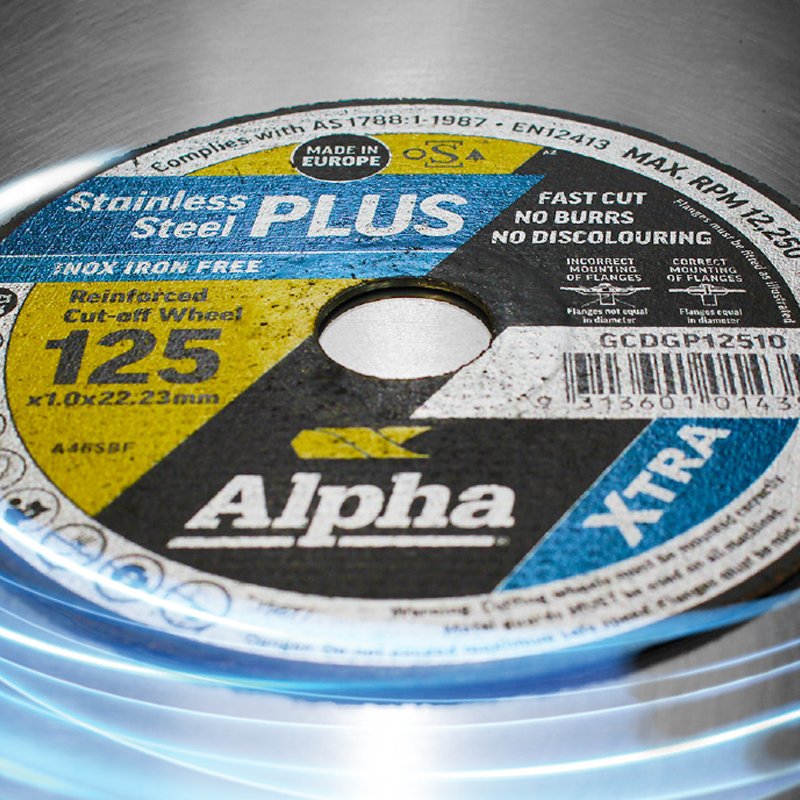 Δίσκος κοπής Alpha Xtra Stainless Plus 125 x 1,0 mm | 10 Συσκευασία
