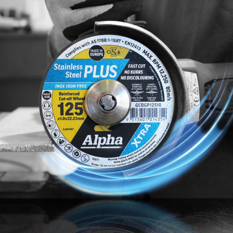 Δίσκος κοπής Alpha Xtra Stainless Plus 125 x 1,0 mm | 10 Συσκευασία
