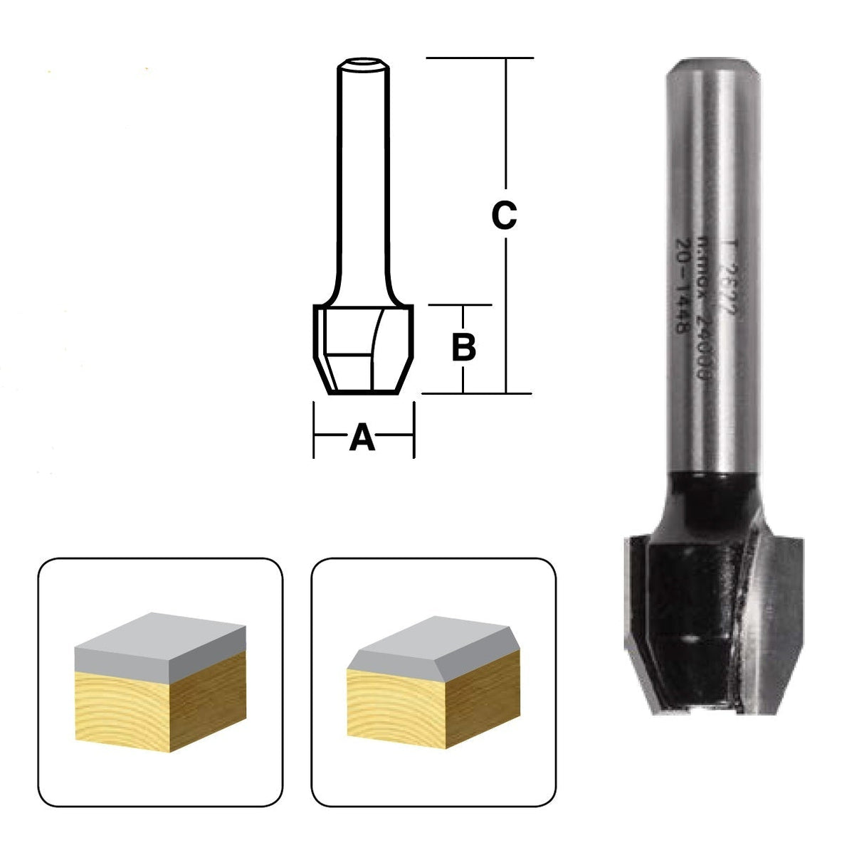 Combination Flush & Bevel Trimming Router Bit | CARBiTOOL