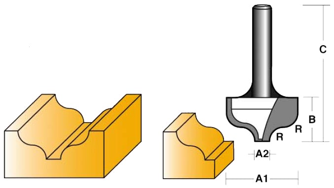 CARBiTOOL Ogee Router Bit for Panel Doors T7502 1/2