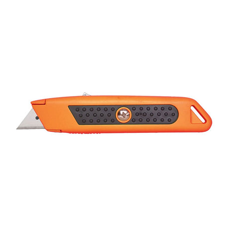 Sheffield Auto-Retracting Orange Safety Knife With Rubber Grip