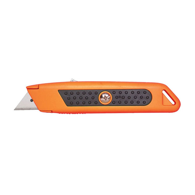 Sheffield Auto-Retracting Orange Safety Knife With Rubber Grip