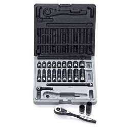 Sheffield Drive Imperial Standard & Deep Socket Set Dual Action