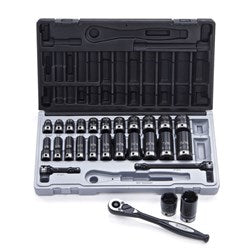 Sheffield Drive Imperial Standard & Deep Socket Set Dual Action