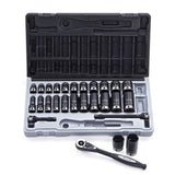 Sheffield Drive Imperial Standard & Deep Socket Set Dual Action