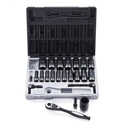 Sheffield Drive Imperial Deep Socket Set Dual Action