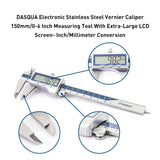 Calibro digitale micrometrico elettronico da 6 pollici / 150 mm con custodia in metallo DASQUA ad alta precisione