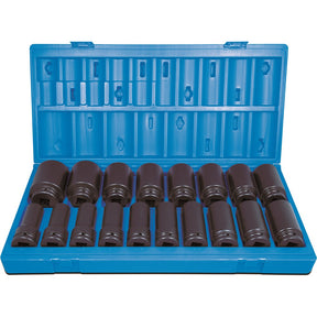 Sheffield 3/4" Drive 6-POINT IMPERIAL DEEP SOCKET SET - 18 Pieces 3/4 Drive 6-Point Imperial Deep Socket Set
