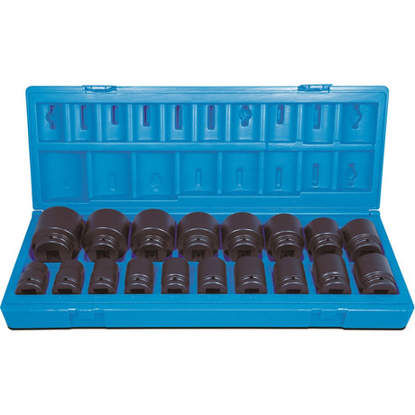 Sheffield 3/4" Drive 6-POINT METRIC STANDARD SOCKET SET - 18 Pieces 3/4 Drive 6-Point Metric Standard Socket Set