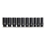 Sheffield Action Drive Metric Deep Magnetic Impact Socket Set