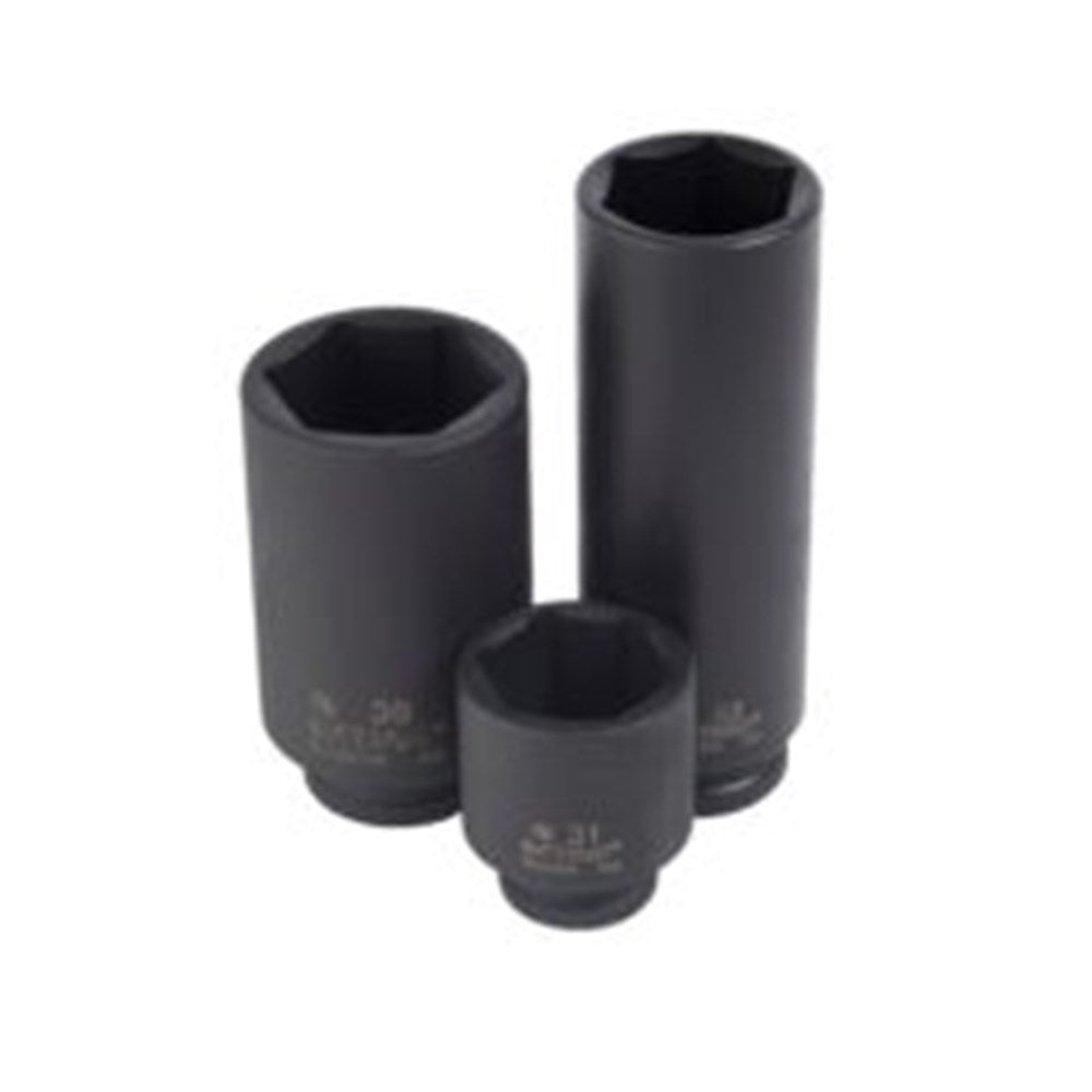 Sheffield 1/2" DRIVE 6-POINT METRIC DEEP IMPACT SOCKET - Range 1 - 11mm 1/2" Drive 6-Point Metric Deep Impact Socket