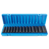 Sheffield 1/2" Drive 6-POINT METRIC DEEP SOCKET SET - 14 Pieces 1/2 Drive 6-Point Metric Deep Socket Set