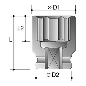 Sheffield 1-1/2" DRIVE 6-POINT METRIC STANDARD IMPACT SOCKET - Range 1 - 140mm 1-1/2" Drive 6-Point Metric Standard Impact Socket