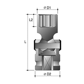 Sheffield 1/2" DRIVE 6-POINT IMPERIAL DEEP UNIVERSAL IMPACT SOCKET - 15/16" x 1/2" Drive 6-Point Imperial Deep Universal Impact Socket