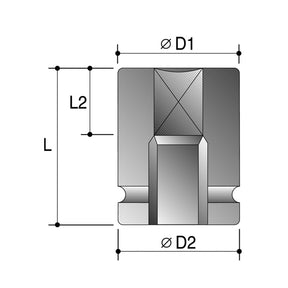Sheffield 1/2" DRIVE 4-POINT METRIC SQUARE IMPACT SOCKET - 12mm 1/2" Drive 4-Point Metric Square Impact Socket