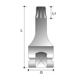 Sheffield 1/4" DRIVE TORX IMPACT DRIVER TAMPERPROOF - TX9 1/4" Drive 35mm Torx Impact Driver - Tamperproof