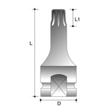 Sheffield 1/2" DRIVE 55MM TORX IMPACT DRIVER TAMPERPROOF - TX70 1/2" Drive 55mm Torx Impact Driver - Tamperproof