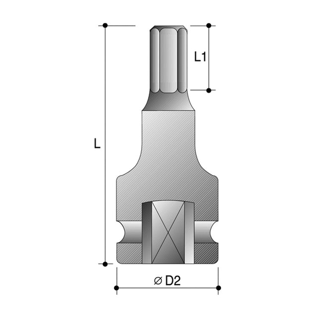 Sheffield 1/2" DRIVE METRIC 75MM IMPACT HEX DRIVER - 3/4" x 1/2" Drive Metric 75mm Impact Hex Driver