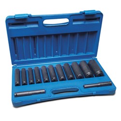 Sheffield Drive Metric Thin Wall Extra Long Socket Set