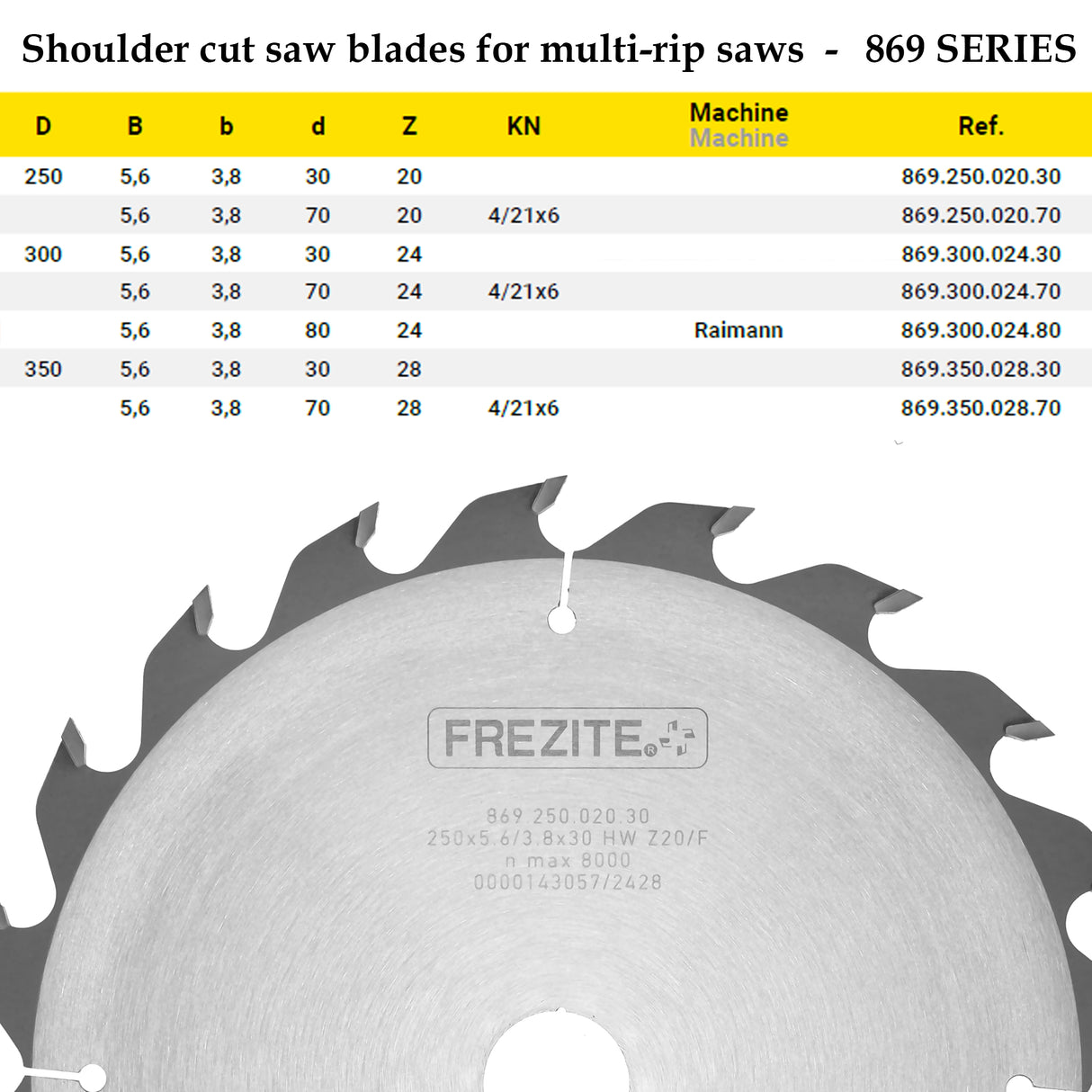 Multi-Rip Circular Saws for Longitudinal Cutting | Frezite 869 Series