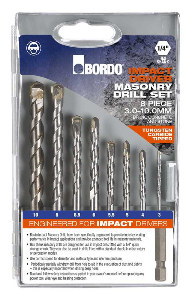 Bordo Tungsten Carbide Tipped Hex Shank Masonry Drill Set — official supplier product image