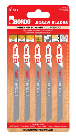 Bordo Hcs T-Shank Curved Cut Jigsaw Blade