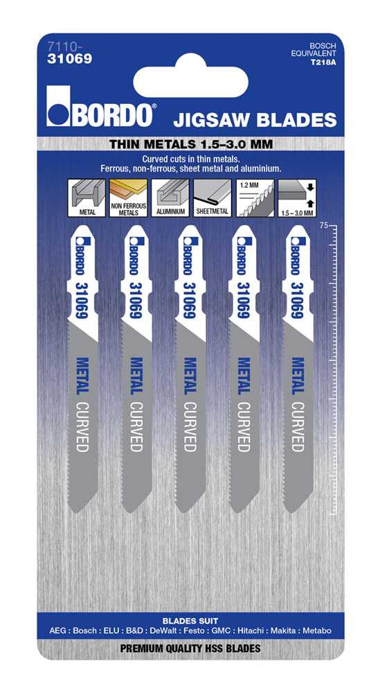 Bordo Thin Curved Cut Jigsaw Blade