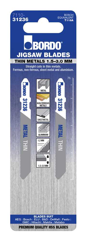Bordo Thin Straight Cut Jigsaw Blade